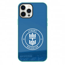 Lyngby Boldklub Football Club Phone Case For iPhone Samsung Galaxy Pixel OnePlus Vivo Xiaomi Asus Sony Motorola Nokia - Logo In Blue Stadium Background