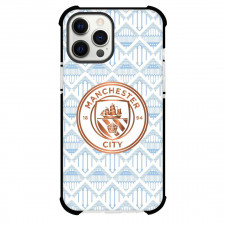 Manchester City F.C. Phone Case For iPhone Samsung Galaxy Pixel OnePlus Vivo Xiaomi Asus Sony Motorola Nokia - Manchester City F.C. Golden Logo On Blue Texture Pattern Art Background