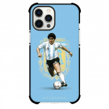 Diego Maradona Case For iPhone Samsung Galaxy Pixel OnePlus Vivo Xiaomi Asus Sony Motorola Nokia - Diego Maradona Dribbling Ball In Blue Background