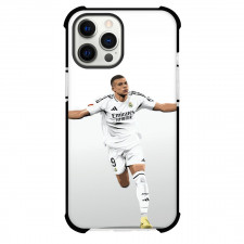 Kylian Mbappe Phone Case For iPhone Samsung Galaxy Pixel OnePlus Vivo Xiaomi Asus Sony Motorola Nokia - Kylian Mbappe Goal Celebration Illustration On Gray Background