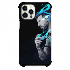 Lionel Messi Phone Case For iPhone Samsung Galaxy Pixel OnePlus Vivo Xiaomi Asus Sony Motorola Nokia - Lionel Messi Side Portrait Cartoon Art With Blue Frame