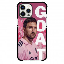 Lionel Messi Phone Case For iPhone Samsung Galaxy Pixel OnePlus Vivo Xiaomi Asus Sony Motorola Nokia - Lionel Messi Side Portrait GOAT On Pink Background