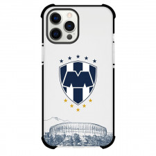 Club de Futbol Monterrey Rayados, A.C. Phone Case For iPhone Samsung Galaxy Pixel OnePlus Vivo Xiaomi Asus Sony Motorola Nokia - Club de Futbol Monterrey Rayados, A.C. Stadium with Logo Sketch Background