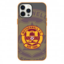 Motherwell Phone Case For iPhone Samsung Galaxy Pixel OnePlus Vivo Xiaomi Asus Sony Motorola Nokia - Logo Overlay In Gray Background Football Club