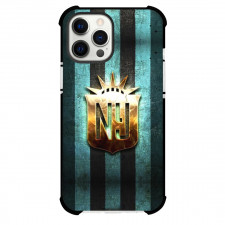 NjNy Gotham FC Case For iPhone Samsung Galaxy Pixel OnePlus Vivo Xiaomi Asus Sony Motorola Nokia - NjNy Gotham FC Gold Logo Aqua Background