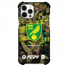Norwich City F.C. Phone Case For iPhone Samsung Galaxy Pixel OnePlus Vivo Xiaomi Asus Sony Motorola Nokia - Norwich City F.C. Logo On Gallery Background