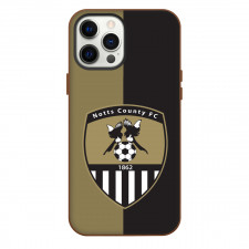 EFL League Two Notts County Phone Case For iPhone Samsung Galaxy Pixel OnePlus Vivo Xiaomi Asus Sony Motorola Nokia - Large Logo In Brown And Black Background