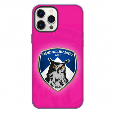 EFL League Two Oldham Athletic Phone Case For iPhone Samsung Galaxy Pixel OnePlus Vivo Xiaomi Asus Sony Motorola Nokia - Large Logo In Pink Background