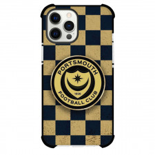 Portsmouth F.C. Phone Case For iPhone Samsung Galaxy Pixel OnePlus Vivo Xiaomi Asus Sony Motorola Nokia - Portsmouth F.C. Logo On Yellow Black Chess Table Background