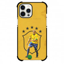 Roberto Carlos Case For iPhone Samsung Galaxy Pixel OnePlus Vivo Xiaomi Asus Sony Motorola Nokia - Roberto Carlos Dribbling Ball Yellow Background