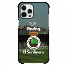 Racing De Santander Phone Case For iPhone Samsung Galaxy Pixel OnePlus Vivo Xiaomi Asus Sony Motorola Nokia - Racing De Santander Logo On Retro Stadium Background Football Club