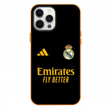 Real Madrid FC Phone Case For iPhone Samsung Galaxy Pixel OnePlus Vivo Xiaomi Asus Sony Motorola Nokia - Real Madrid FC Logo With Sponsored Monogram On Black Background
