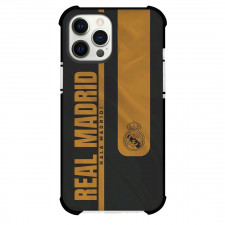 Real Madrid FC Phone Case For iPhone Samsung Galaxy Pixel OnePlus Vivo Xiaomi Asus Sony Motorola Nokia - Real Madrid FC Vertical Golden Stripe On Dark Background
