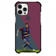 Ronaldinho Case For iPhone Samsung Galaxy Pixel OnePlus Vivo Xiaomi Asus Sony Motorola Nokia - Ronaldinho Running In Barcelona Logo Background