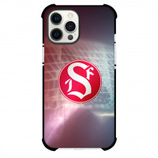 Sandvikens IF Phone Case For iPhone Samsung Galaxy Pixel OnePlus Vivo Xiaomi Asus Sony Motorola Nokia - Sandvikens IF Logo On Blur Goal Post Background Football Club
