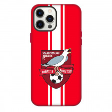 National League North Scarborough Athletic Phone Case For iPhone Samsung Galaxy Pixel OnePlus Vivo Xiaomi Asus Sony Motorola Nokia - Large Logo In Red And White Stripe Background