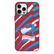 National League Scunthorpe United Phone Case For iPhone Samsung Galaxy Pixel OnePlus Vivo Xiaomi Asus Sony Motorola Nokia - Large logo In Red Blue And White Stripe Background