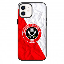 Sheffield United F.C. Phone Case For iPhone Samsung Galaxy Pixel OnePlus Vivo Xiaomi Asus Sony Motorola Nokia - Sheffield United F.C. Logo On Red White Crumpled Paper Background
