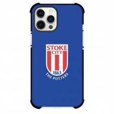 Stoke City F.C. Phone Case For iPhone Samsung Galaxy Pixel OnePlus Vivo Xiaomi Asus Sony Motorola Nokia - Stoke City F.C. Logo On Blue Background