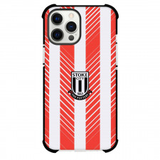 Stoke City F.C. Phone Case For iPhone Samsung Galaxy Pixel OnePlus Vivo Xiaomi Asus Sony Motorola Nokia - Stoke City F.C. Logo On Red Stripe White Background