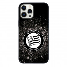 SK Sturm Graz Phone Case For iPhone Samsung Galaxy Pixel OnePlus Vivo Xiaomi Asus Sony Motorola Nokia - Logo In Black And White Paint Splash Background