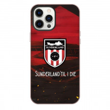 Sunderland AFC Phone Case For iPhone Samsung Galaxy Pixel OnePlus Vivo Xiaomi Asus Sony Motorola Nokia - Sunderland AFC Logo On Red Effect Stadium Background