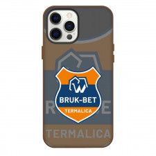 Bruk Bet Termalica Nieciecza Phone Case For iPhone Samsung Galaxy Pixel OnePlus Vivo Xiaomi Asus Sony Motorola Nokia - Logo Overlay Gray Background