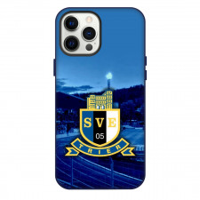 Eintracht Trier Football Club Phone Case For iPhone Samsung Galaxy Pixel OnePlus Vivo Xiaomi Asus Sony Motorola Nokia - Logo Stadium In Blue Background