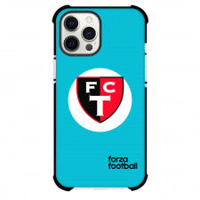 FC Trollhattan Phone Case For iPhone Samsung Galaxy Pixel OnePlus Vivo Xiaomi Asus Sony Motorola Nokia - FC Trollhattan Logo On White Round Cyan Background Football Club