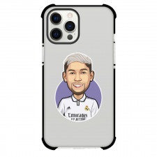 Federico Valverde Phone Case For iPhone Samsung Galaxy Pixel OnePlus Vivo Xiaomi Asus Sony Motorola Nokia - Federico Valverde Real Madrid Cartoon On Purple Background Sticker