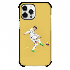 Federico Valverde Phone Case For iPhone Samsung Galaxy Pixel OnePlus Vivo Xiaomi Asus Sony Motorola Nokia - Federico Valverde Real Madrid Kicking Illustration Art On Yellow Background