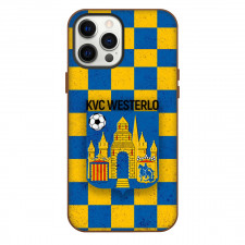 KVC Westerlo Phone Case For iPhone Samsung Galaxy Pixel OnePlus Vivo Xiaomi Asus Sony Motorola Nokia - Logo In Blue And Yellow Checkered Background Football Club