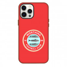 Worthing Phone Case For iPhone Samsung Galaxy Pixel OnePlus Vivo Xiaomi Asus Sony Motorola Nokia - Large Logo In Peach Background Football Club