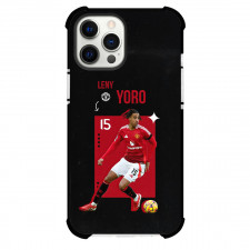 Leny Yoro Phone Case For iPhone Samsung Galaxy Pixel OnePlus Vivo Xiaomi Asus Sony Motorola Nokia - Leny Yoro Manchester United Dribbling On Red Black Background