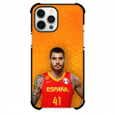 Fiba World Cup 2023 Willy Hernangomez Phone Case For iPhone And Samsung Galaxy - Willy Hernangomez Spain 41 Portrait On Orange Background