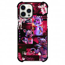 Five Nights At Freddys Foxy Phone Case For iPhone Samsung Galaxy Pixel OnePlus Vivo Xiaomi Asus Sony Motorola Nokia - Funtime Foxy Collage Pink Background