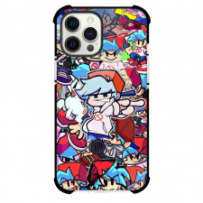 Friday Night Funkin Boyfriend Phone Case For iPhone Samsung Galaxy Pixel OnePlus Vivo Xiaomi Asus Sony Motorola Nokia - Boyfriend Smirk Portrait Sticker Collage Background