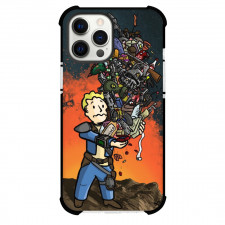 Fallout For iPhone Samsung Galaxy Pixel OnePlus Vivo Xiaomi Asus Sony Motorola Nokia - Vault Boy Carrying Weapons Illustration