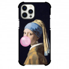 Famous Artwork CrossOvers Girl with a Pearl Earring Case For iPhone Samsung Galaxy Pixel OnePlus Vivo Xiaomi Asus Sony Motorola Nokia - Girl with a Pearl Earring Blowing a Bubble Gum