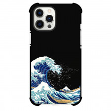 Famous Artwork CrossOvers Great Wave Off Kanagawa Case For iPhone Samsung Galaxy Pixel OnePlus Vivo Xiaomi Asus Sony Motorola Nokia - Great Wave off kanagawa Minimalist Black Background