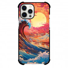 Famous Artwork CrossOvers Great Wave Off Kanagawa Case For iPhone Samsung Galaxy Pixel OnePlus Vivo Xiaomi Asus Sony Motorola Nokia - Great Wave off Kanagawa Pink Sunset Animated Art