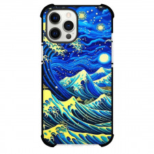 Famous Artwork CrossOvers Great Wave Off Kanagawa Case For iPhone Samsung Galaxy Pixel OnePlus Vivo Xiaomi Asus Sony Motorola Nokia - Great Wave off Kanagawa Van Gogh Starry Night Background