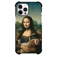 Famous Artwork CrossOvers Mona Lisa Case For iPhone Samsung Galaxy Pixel OnePlus Vivo Xiaomi Asus Sony Motorola Nokia - Mona Lisa Holding an Orange Cat