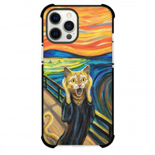 Famous Artwork CrossOvers Edvard Munch The Scream Case For iPhone Samsung Galaxy Pixel OnePlus Vivo Xiaomi Asus Sony Motorola Nokia - Yellow Cat Screaming Pose