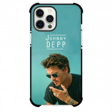 Johnny Depp Phone Case For iPhone Samsung Galaxy Pixel OnePlus Vivo Xiaomi Asus Sony Motorola Nokia - Johnny Depp Smoking Picture On Cyan Background