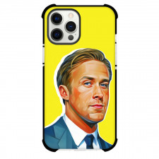 Ryan Gosling Phone Case For iPhone Samsung Galaxy Pixel OnePlus Vivo Xiaomi Asus Sony Motorola Nokia - Ryan Gosling Portrait Illustration Art On Yellow Background