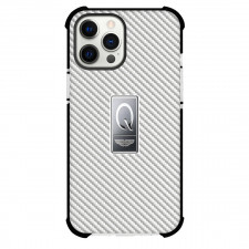 Aston Martin DB12 Goldfinger Edition Phone Case For iPhone Samsung Galaxy Pixel OnePlus Vivo Xiaomi Asus Sony Motorola Nokia - Aston Martin DB12 Goldfinger Edition Logo On Silver Gray Carbon Fiber Background