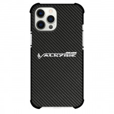 Aston Martin Valkyrie Phone Case For iPhone Samsung Galaxy Pixel OnePlus Vivo Xiaomi Asus Sony Motorola Nokia - Aston Martin Valkyrie Logo On Silver Gray Carbon Fiber Background