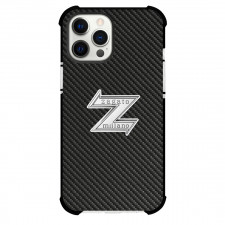 Aston Martin DB4GT Zagato Phone Case For iPhone Samsung Galaxy Pixel OnePlus Vivo Xiaomi Asus Sony Motorola Nokia - Aston Martin DB4GT Zagato Logo On Traditional Black Charcoal Carbon Fiber Background