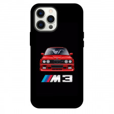 BMW Phone Case For iPhone Samsung Galaxy Pixel OnePlus Vivo Xiaomi Asus Sony Motorola Nokia - BMW E30 M3 Red Illustration On Black Background